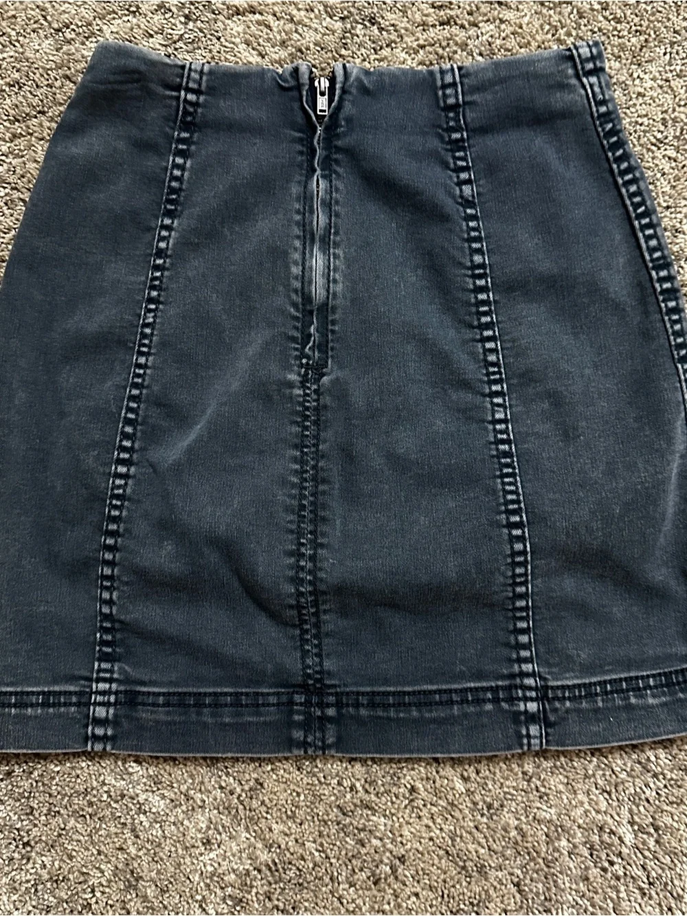 Free People Washed grey/blue Denim Panel Mini Skirt size 2